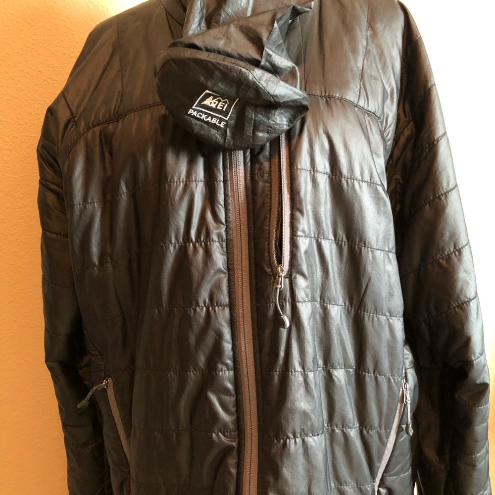 REI Packable Jacket With Bag Black Size med